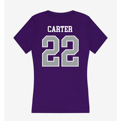 Tarleton State - NCAA Women's Volleyball : morgan carter - Women's V-Neck T-Shirt-1