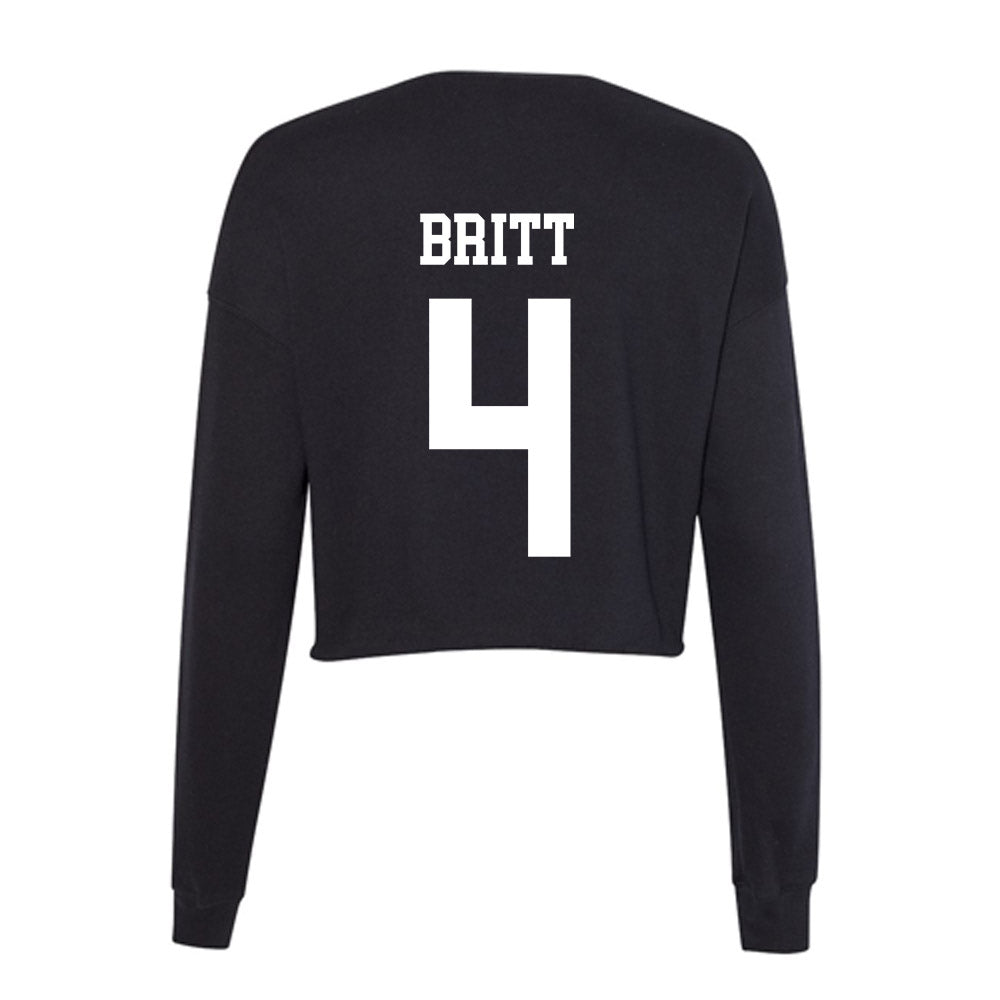 UNC Wilmington - NCAA Softball : Morgan Britt - Women's Cropped Crew Fleece-1