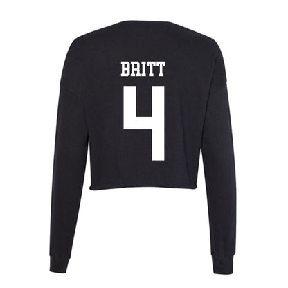 UNC Wilmington - NCAA Softball : Morgan Britt - Women's Cropped Crew Fleece-1