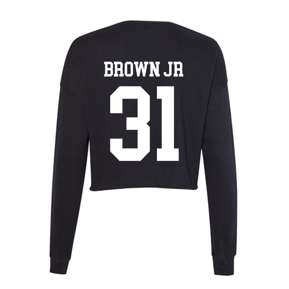 UNC Wilmington - NCAA Baseball : Bradley Brown Jr - Women's Cropped Crew Fleece-1