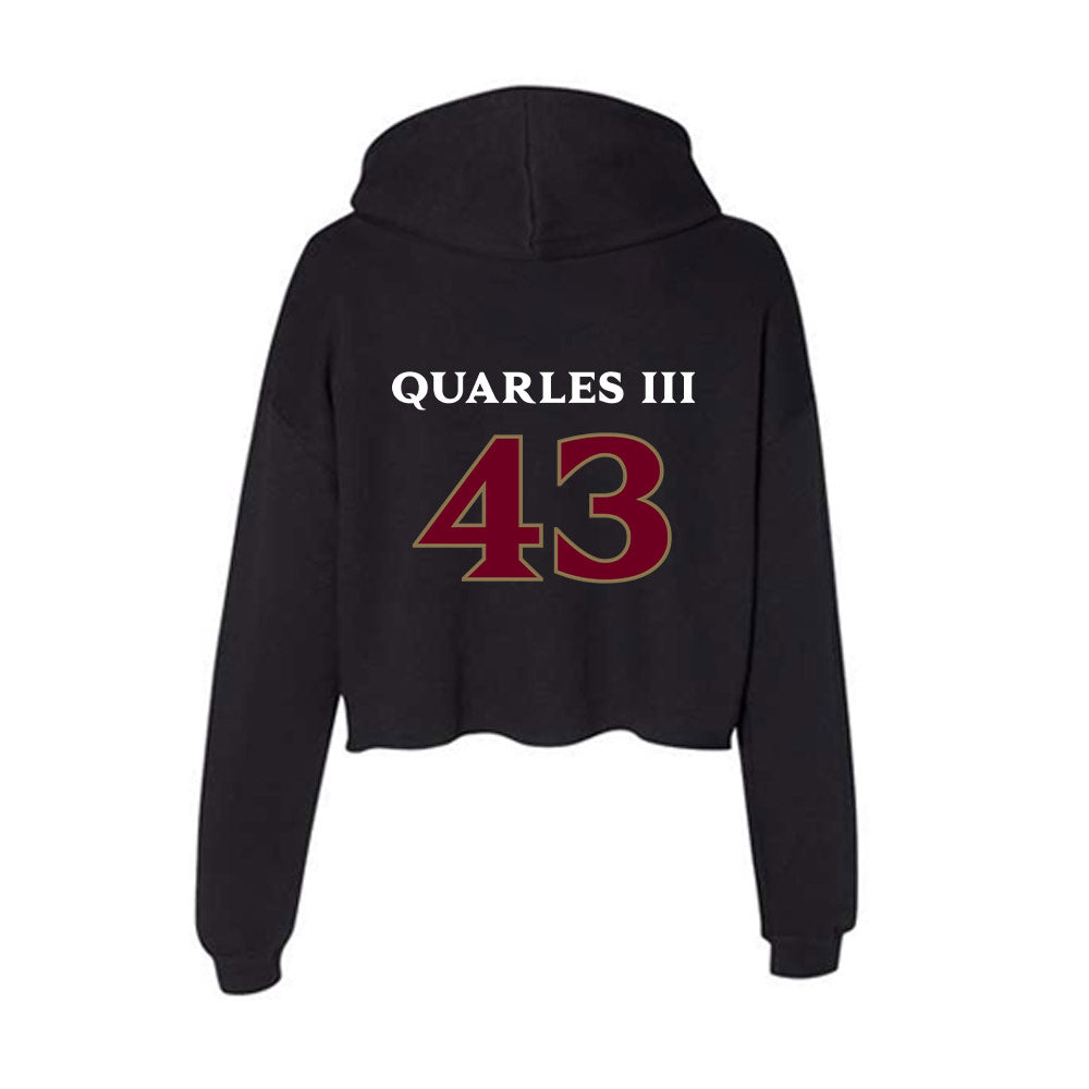 Elon - NCAA Football : Douglas Quarles III - Women's Crop Fleece Hoodie-1