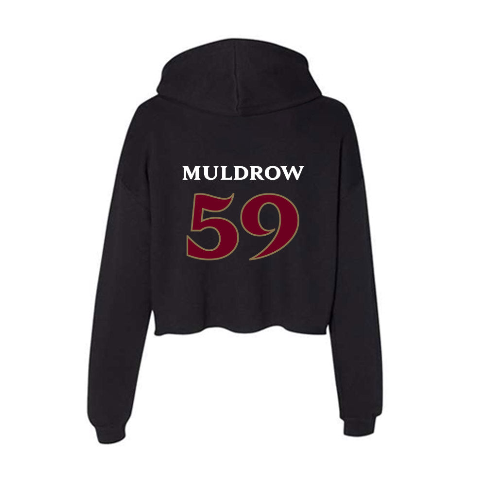 Elon - NCAA Football : Michael Muldrow - Women's Crop Fleece Hoodie-1