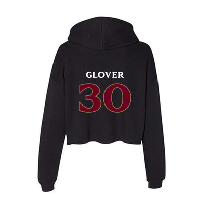 Elon - NCAA Football : Jordan Glover - Women's Crop Fleece Hoodie-1