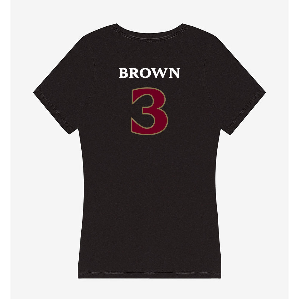 Elon - NCAA Football : Kahmari Brown - Women's V-Neck T-Shirt-1