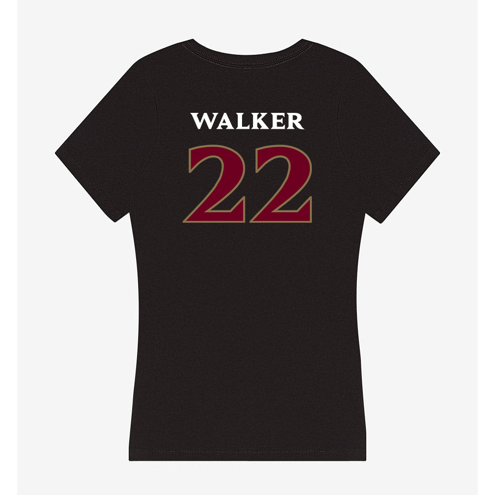 Elon - NCAA Women's Basketball : Tyana Walker - Women's V-Neck T-Shirt-1