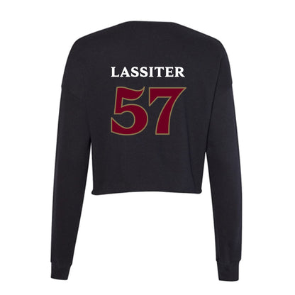 Elon - NCAA Football : Demari Lassiter - Women's Cropped Crew Fleece-1