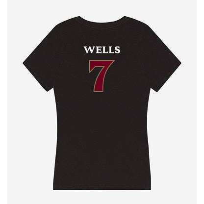 Elon - NCAA Softball : Meredith Wells - Women's V-Neck T-Shirt-1