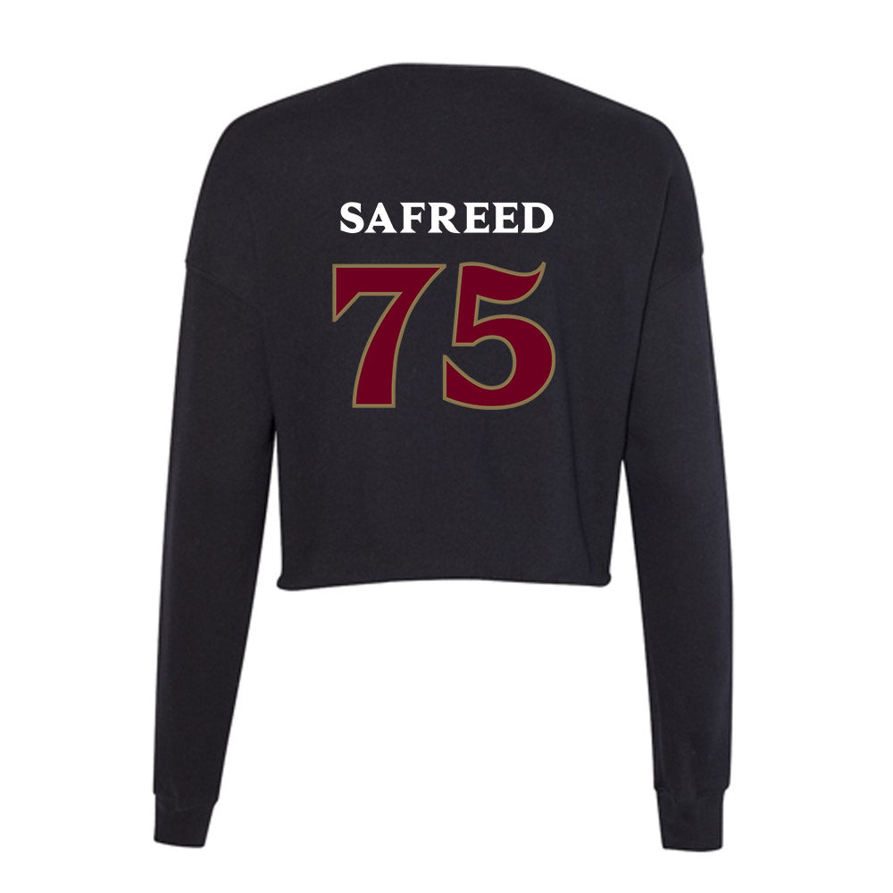 Elon - NCAA Football : Evan Safreed Safreed - Women's Cropped Crew Fleece-1