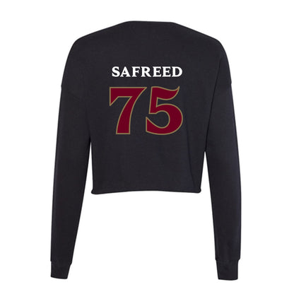 Elon - NCAA Football : Evan Safreed Safreed - Women's Cropped Crew Fleece-1