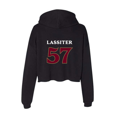 Elon - NCAA Football : Demari Lassiter - Women's Crop Fleece Hoodie-1