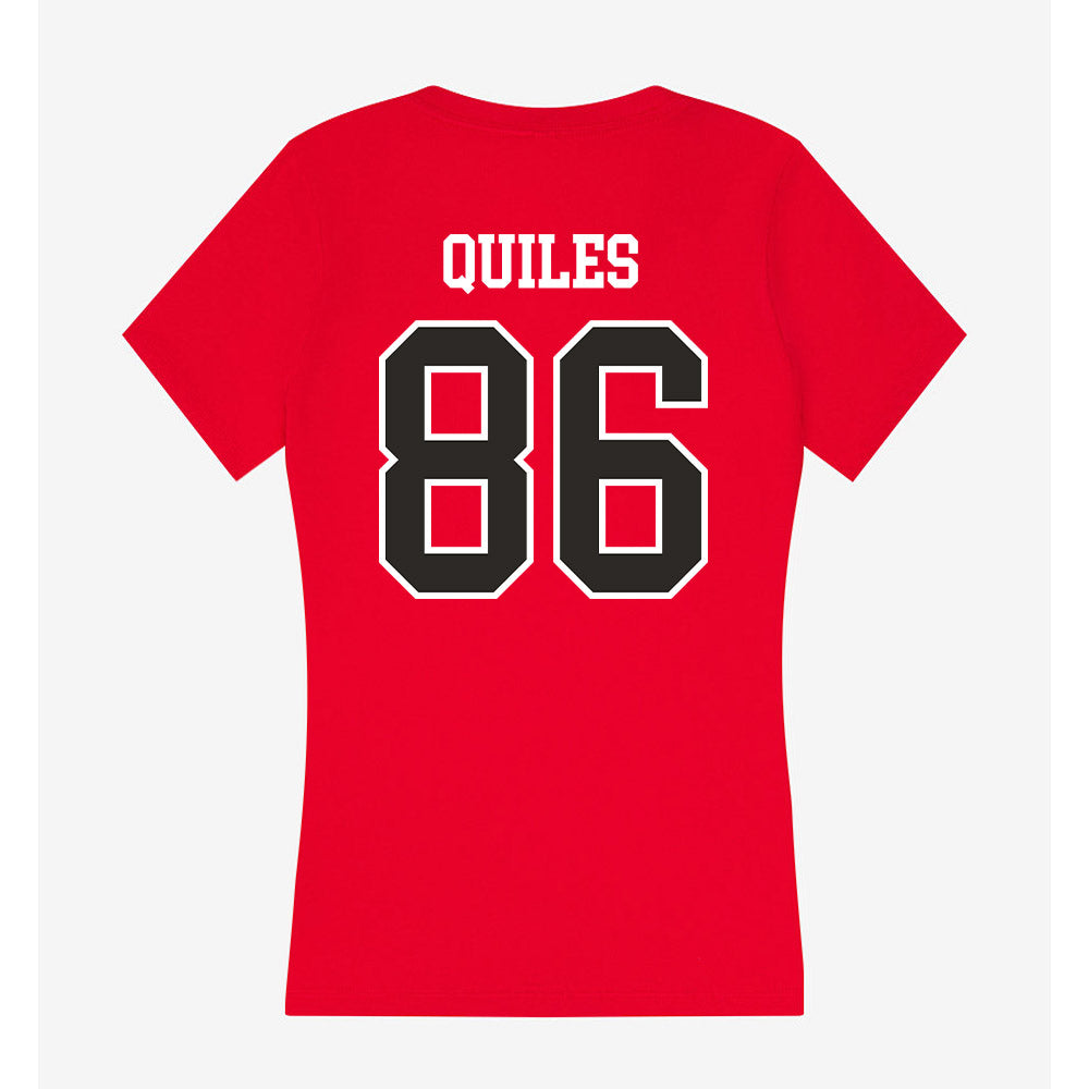 St. Francis - NCAA Football : Efrain Quiles - Women's V-Neck T-Shirt-1