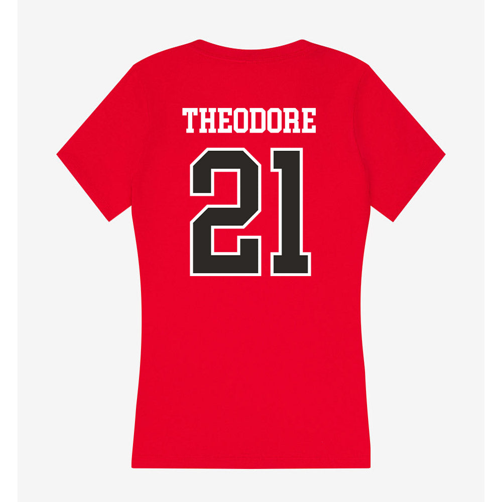 St. Francis - NCAA Football : Jordan Theodore - Women's V-Neck T-Shirt-1