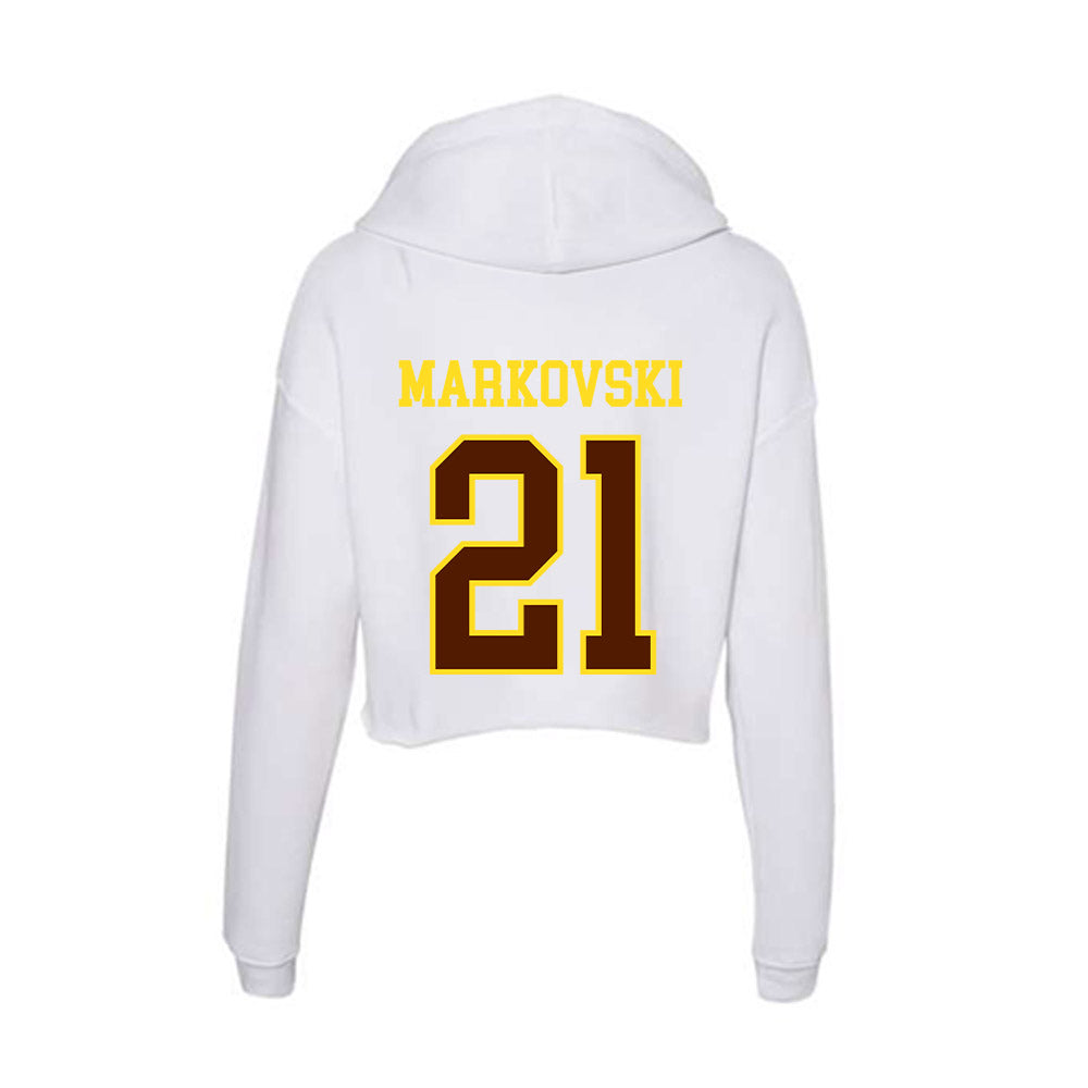 Western Michigan - NCAA Men's Soccer : Alek Markovski - Women's Crop Fleece Hoodie-1