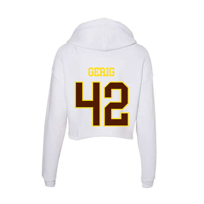 Western Michigan - NCAA Football : Will Gerig - Women's Crop Fleece Hoodie-1