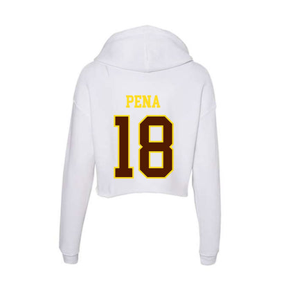 Western Michigan - NCAA Baseball : Diego Pena - Women's Crop Fleece Hoodie-1