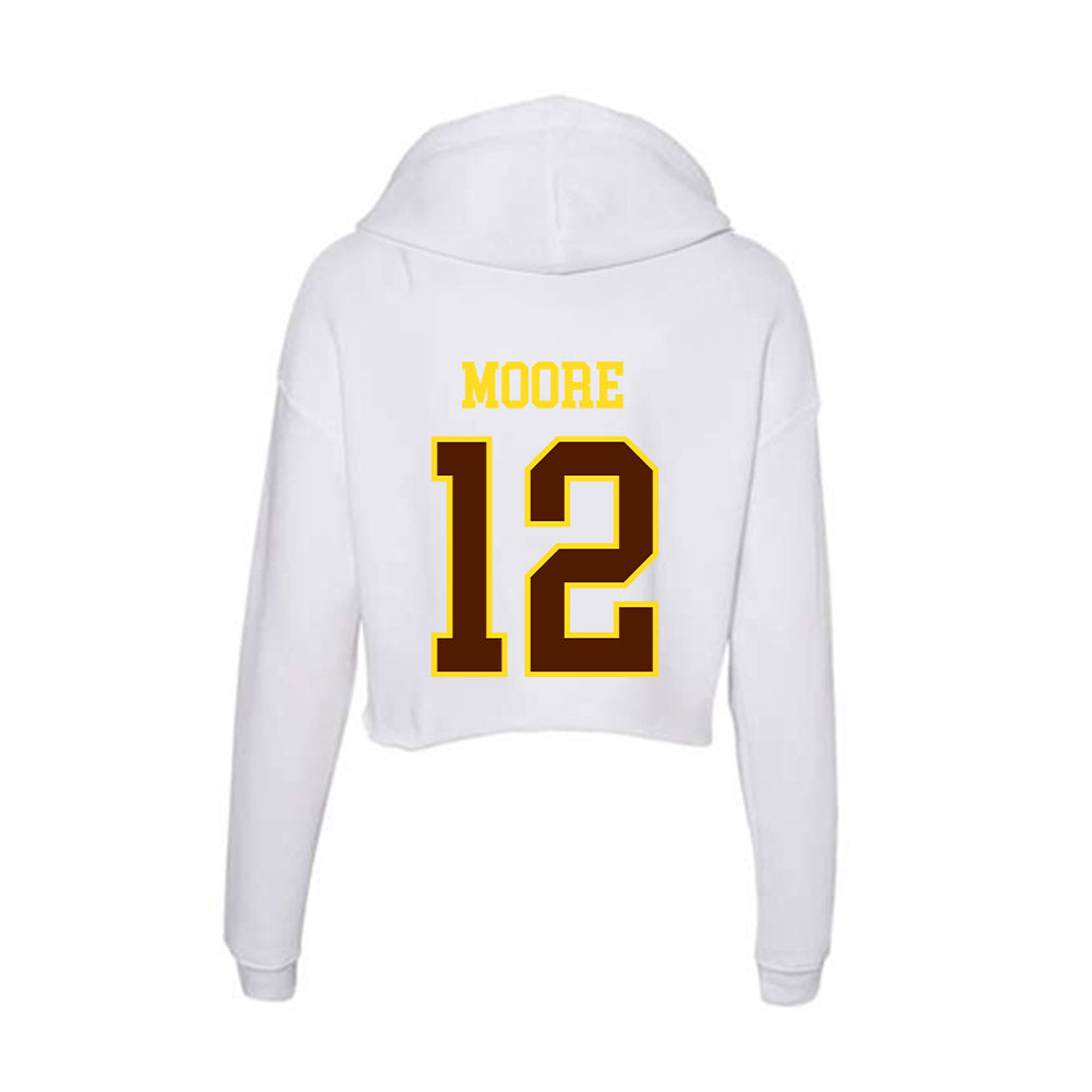 Western Michigan - NCAA Football : Dillon Moore - Women's Crop Fleece Hoodie-1