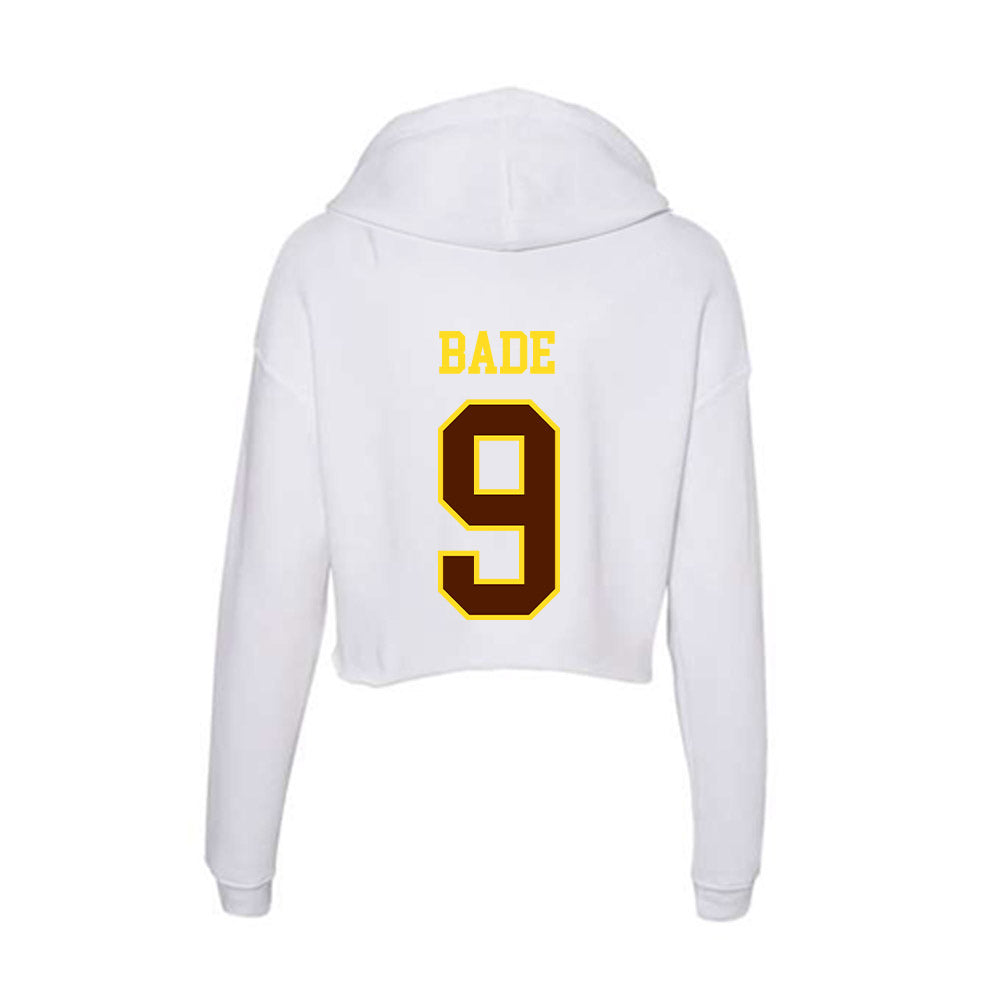 Western Michigan - NCAA Men's Ice Hockey : Zach Bade - Women's Crop Fleece Hoodie-1