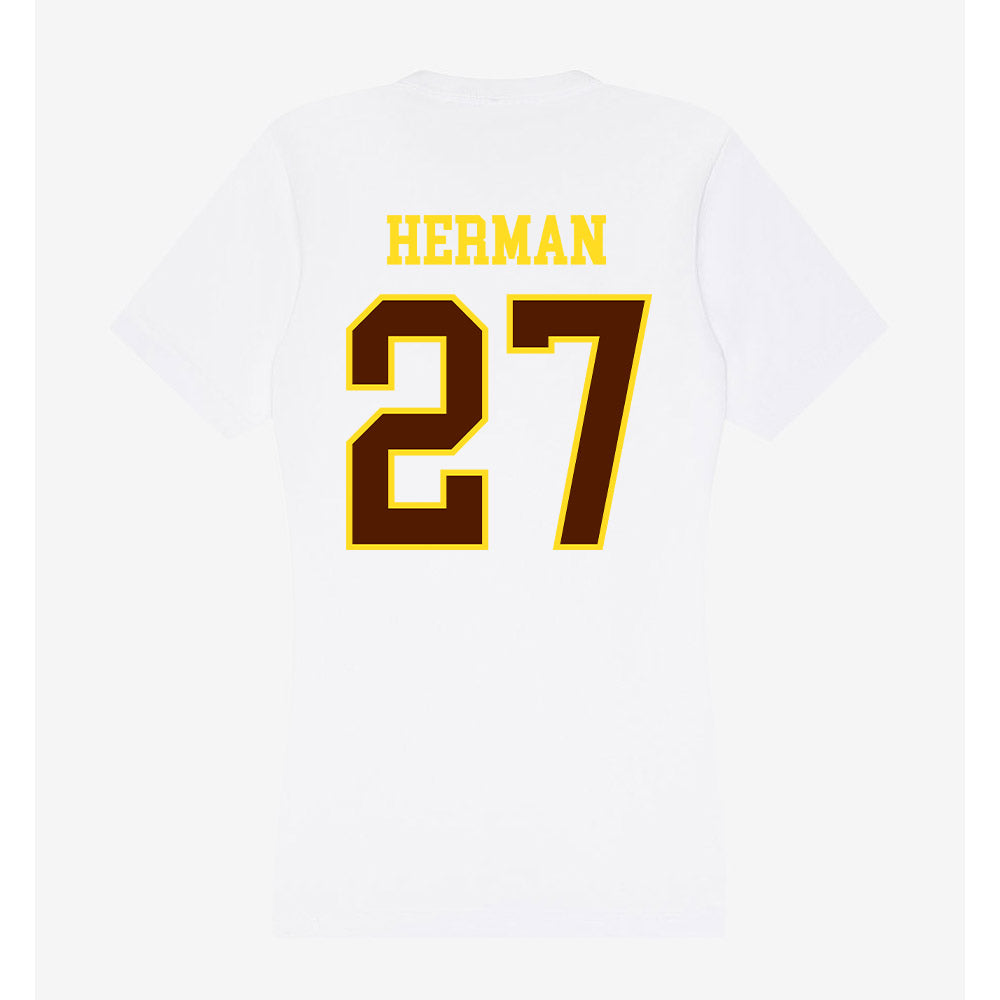 Western Michigan - NCAA Softball : Hannah Herman - Women's V-Neck T-Shirt-1