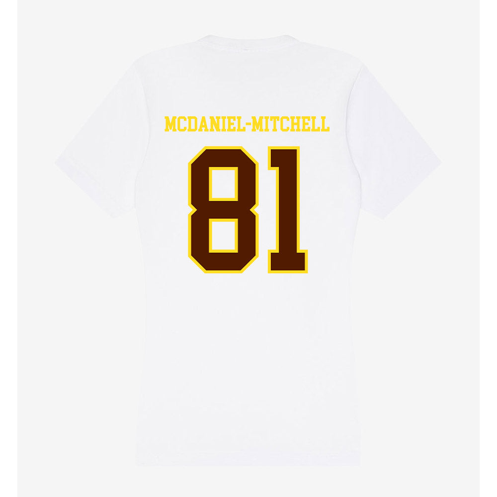Western Michigan - NCAA Football : Earnest McDaniel-Mitchell - Women's V-Neck T-Shirt-1