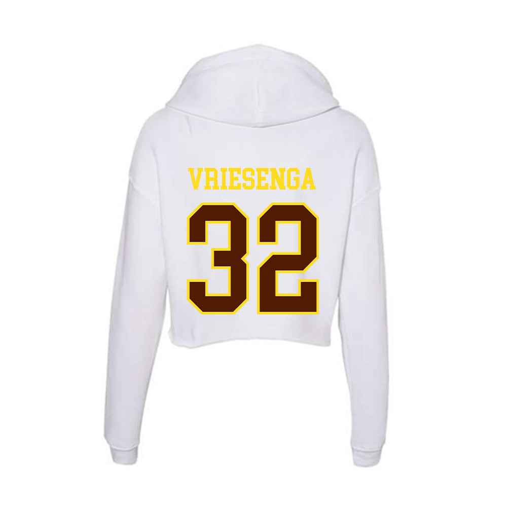 Western Michigan - NCAA Baseball : Zach Vriesenga - Women's Crop Fleece Hoodie-1