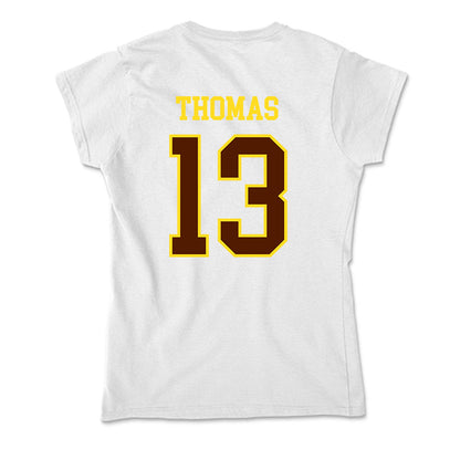 Western Michigan - NCAA Football : Jordon Thomas - Soft Style Women’s T-Shirt-1