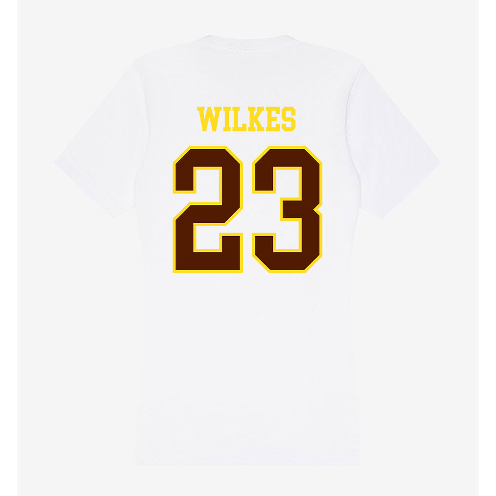 Western Michigan - NCAA Women's Basketball : Ariana Wilkes - Women's V-Neck T-Shirt-1