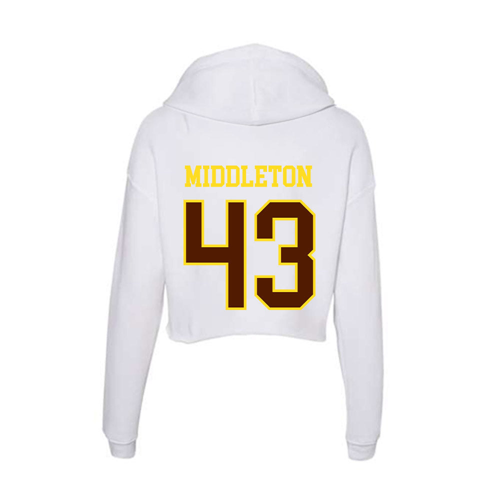 Western Michigan - NCAA Baseball : Cooper Middleton - Women's Crop Fleece Hoodie-1