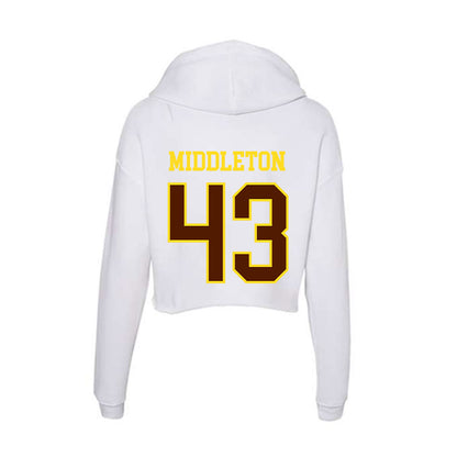 Western Michigan - NCAA Baseball : Cooper Middleton - Women's Crop Fleece Hoodie-1