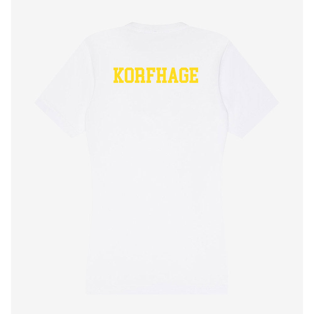 Western Michigan - NCAA Women's Gymnastics : Julie Korfhage - Women's V-Neck T-Shirt-1