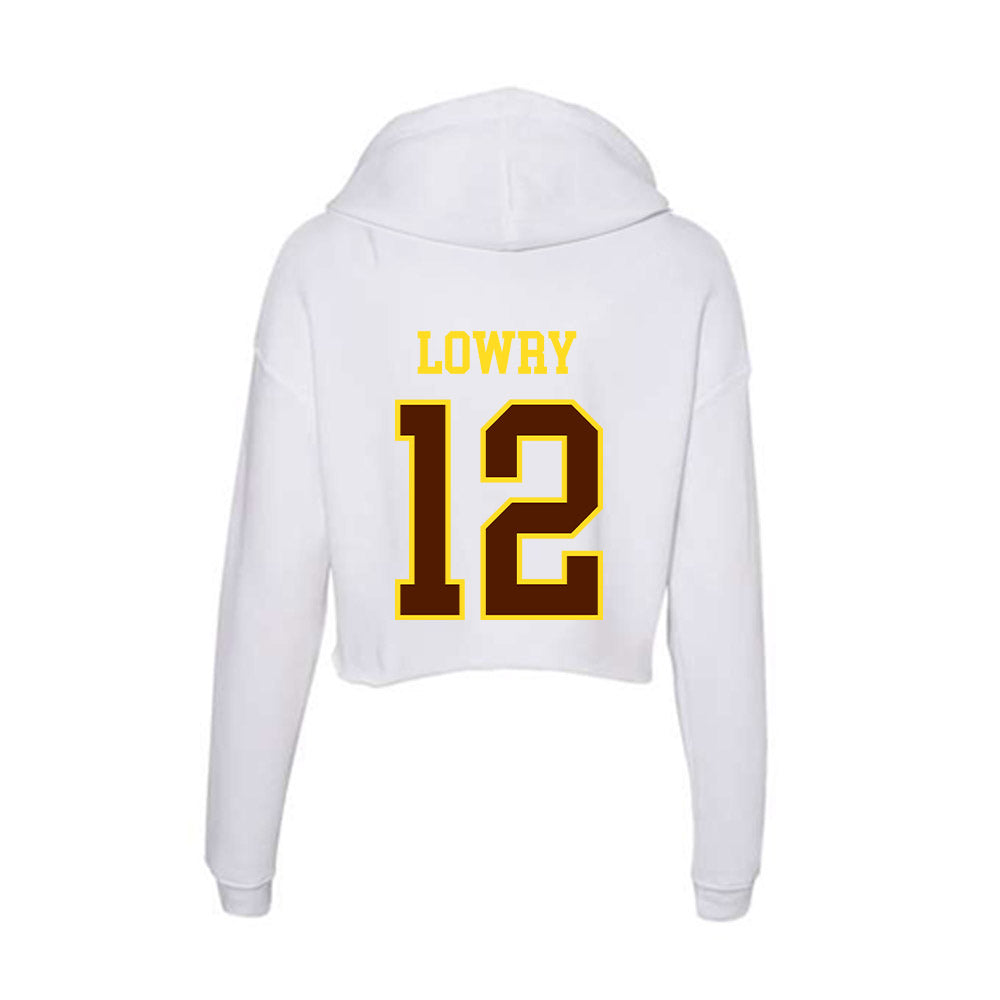 Western Michigan - NCAA Football : Broc Lowry - Women's Crop Fleece Hoodie-1