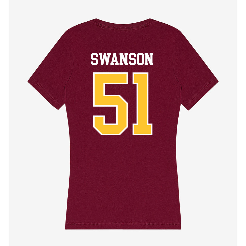 Central Michigan - NCAA Football : Landon Swanson - Women's V-Neck T-Shirt-1