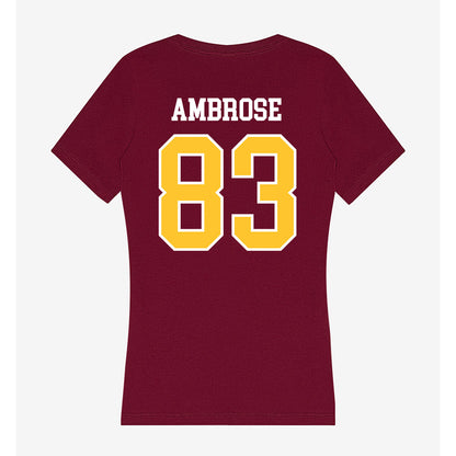 Central Michigan - NCAA Football : Travis Ambrose - Women's V-Neck T-Shirt-1