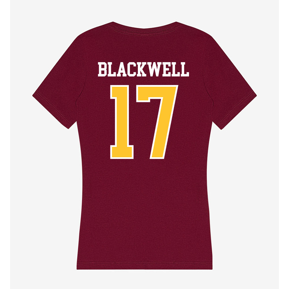 Central Michigan - NCAA Football : Maddix Blackwell - Women's V-Neck T-Shirt-1