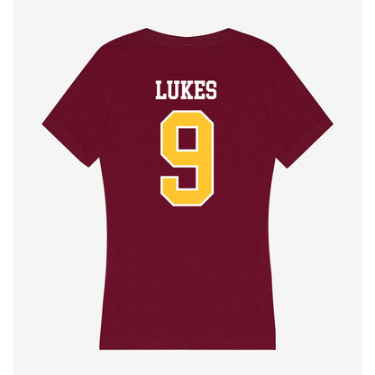 Central Michigan - NCAA Football : Marion Lukes - Women's V-Neck T-Shirt-1