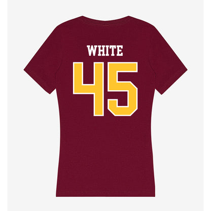 Central Michigan - NCAA Football : Xavier White - Women's V-Neck T-Shirt-1