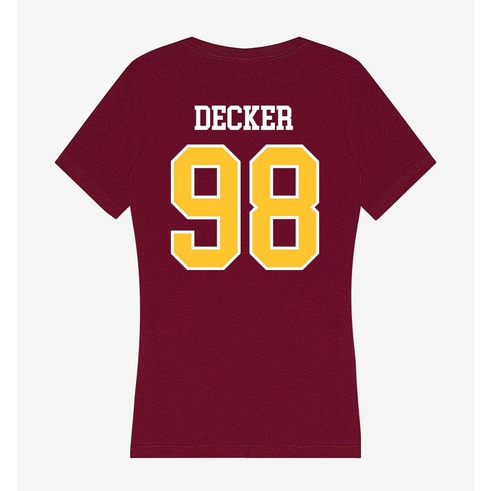 Central Michigan - NCAA Football : Jonathan Decker - Women's V-Neck T-Shirt-1