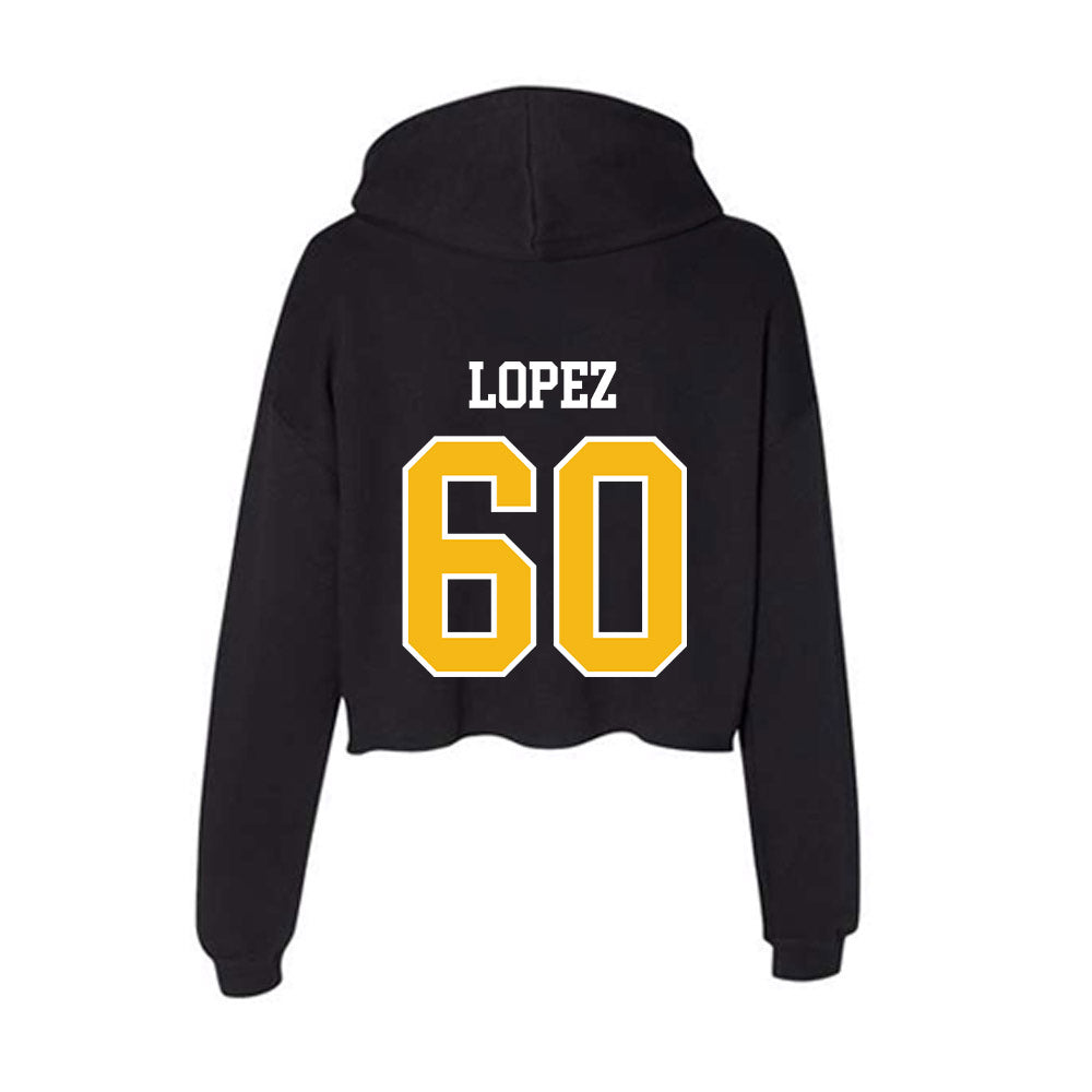 Northern Arizona - NCAA Football : John-Alexander Lopez - Women's Crop Fleece Hoodie-1