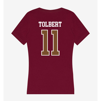 Montana - NCAA Football : Elijawah Tolbert - Women's V-Neck T-Shirt-1