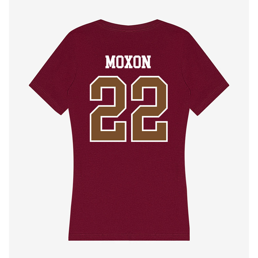 Montana - NCAA Men's Basketball : Luke Moxon - Women's V-Neck T-Shirt-1