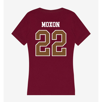 Montana - NCAA Men's Basketball : Luke Moxon - Women's V-Neck T-Shirt-1