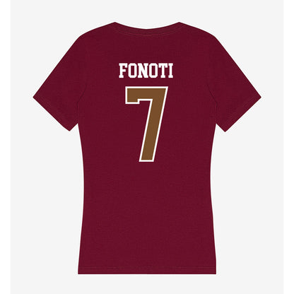 Montana - NCAA Football : Va'aimalae Fonoti - Women's V-Neck T-Shirt-1