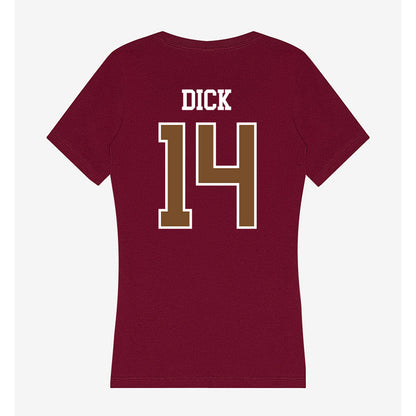 Montana - NCAA Women's Basketball : Lauren Dick - Women's V-Neck T-Shirt-1