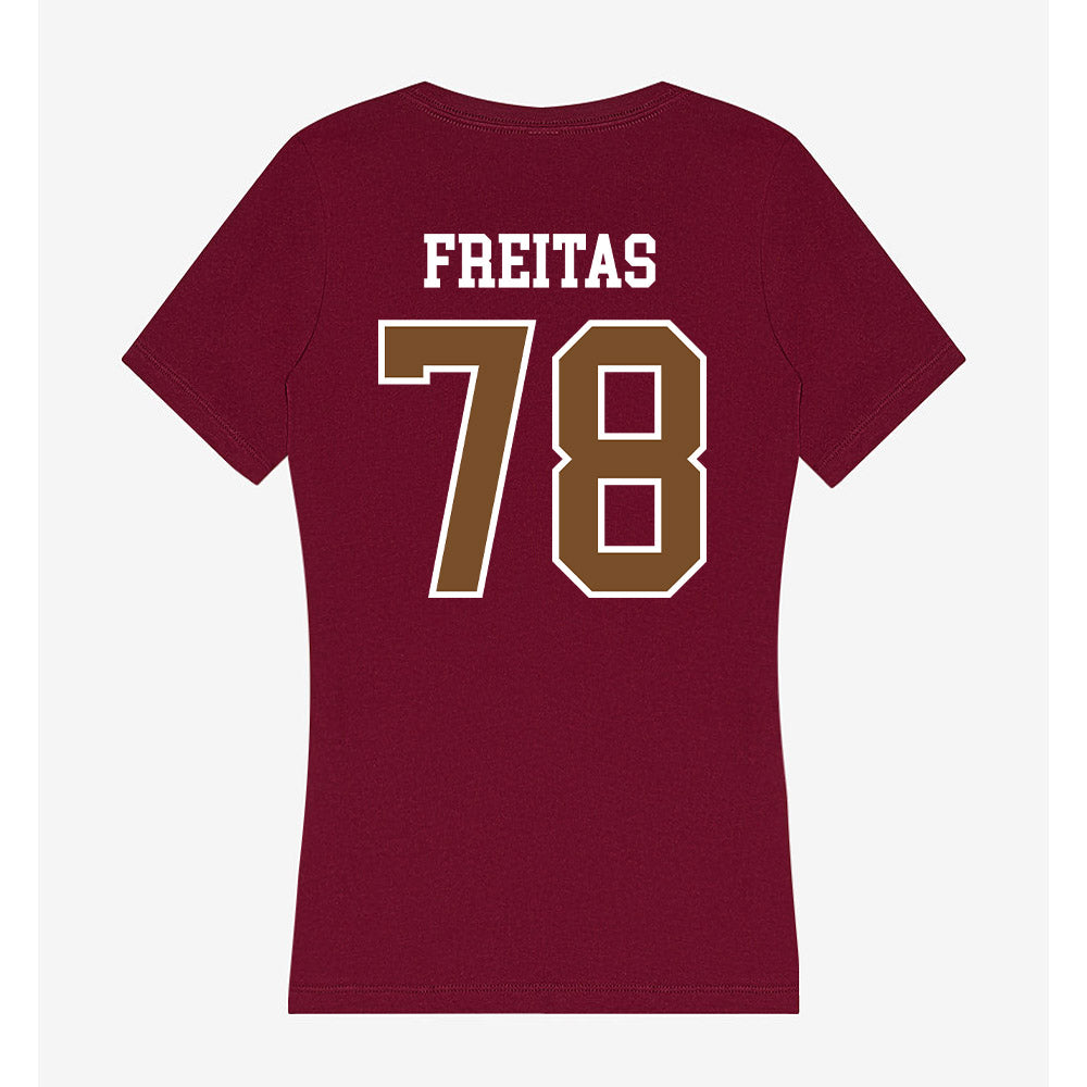 Montana - NCAA Football : Lucas Freitas - Women's V-Neck T-Shirt-1
