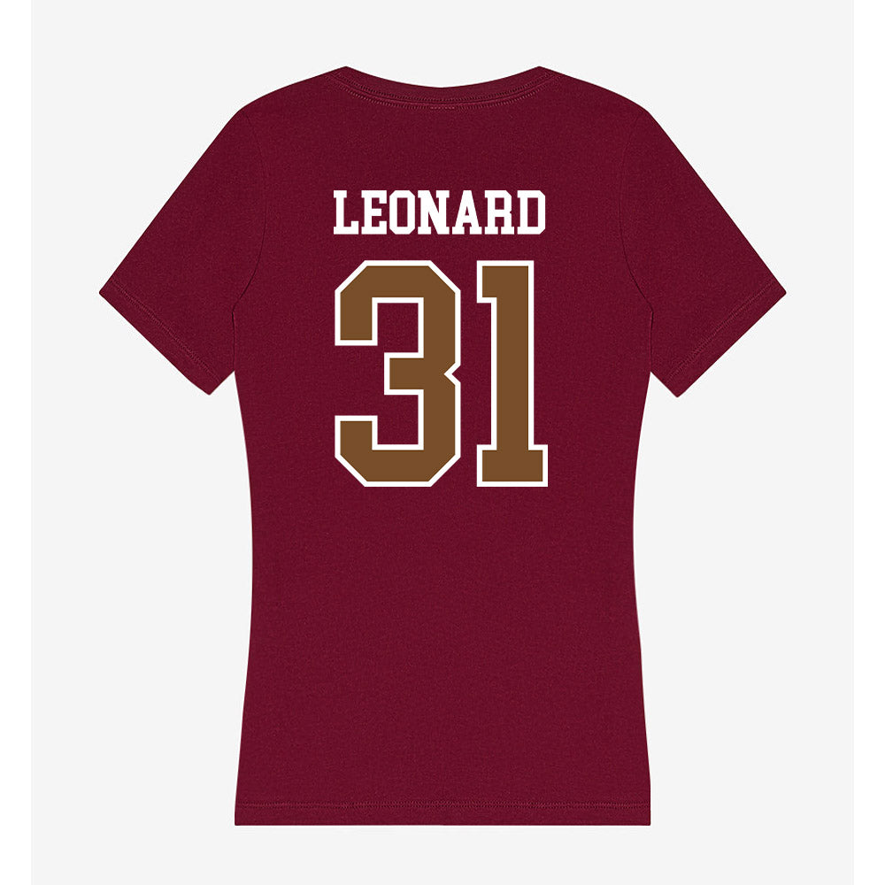 Montana - NCAA Football : Geno Leonard - Women's V-Neck T-Shirt-1