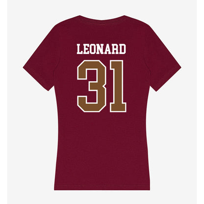Montana - NCAA Football : Geno Leonard - Women's V-Neck T-Shirt-1