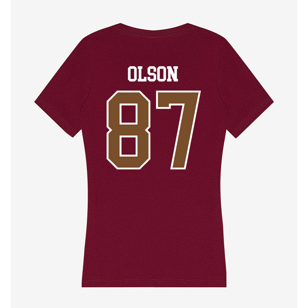 Montana - NCAA Football : Jake Olson - Women's V-Neck T-Shirt-1