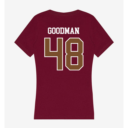 Montana - NCAA Football : Styles Goodman - Women's V-Neck T-Shirt-1