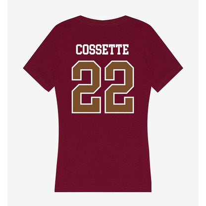 Montana - NCAA Women's Basketball : Ava Cossette - Women's V-Neck T-Shirt-1