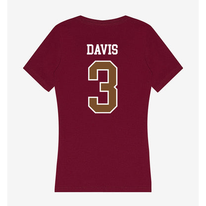 Montana - NCAA Football : brooks davis - Women's V-Neck T-Shirt-1
