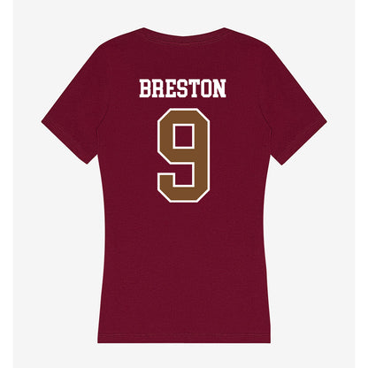 Montana - NCAA Football : Justus Breston - Women's V-Neck T-Shirt-1
